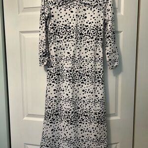 Black & White Spot Midi Dress